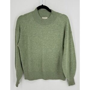 Fat Face Womens Soft Sage Green Wool Alpaca Blend Mock Neck Sweater Size 4